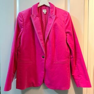 J. Crew Women's Pink Velvet Blazer